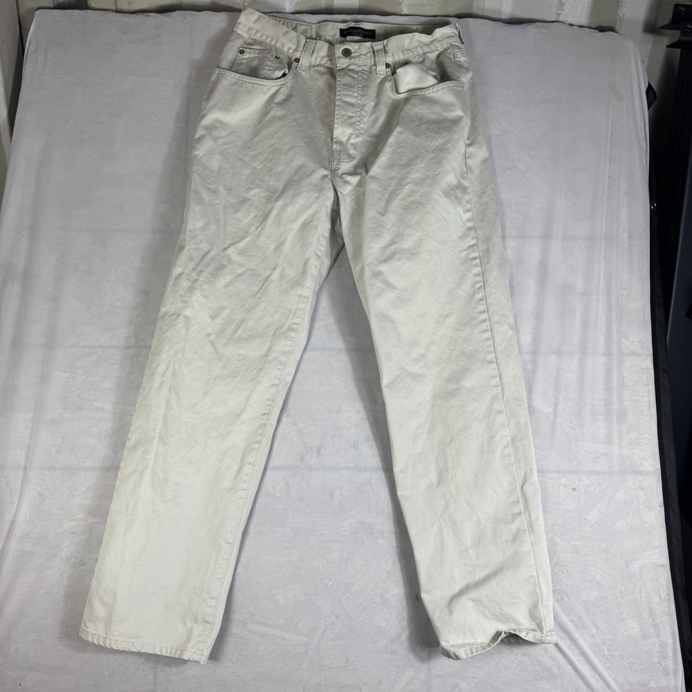 Banana Republic Mens Jeans Beige Denim Laredo Fit Straight Leg Classic Fit 34 R